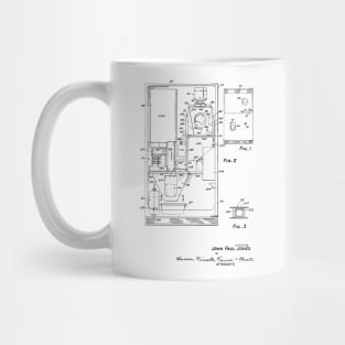 Power Transmission System for Sewing Machine Vintage Patent Hand Drawing Mug